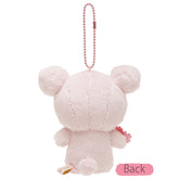 Sanrio Rilakkuma Sakura Atsumete Sitting Plush Keychain - Korilakkuma